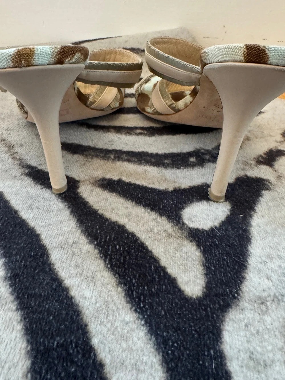 Dior Beige Strappy Heeled Sandals leopard print - Picture 4 of 11